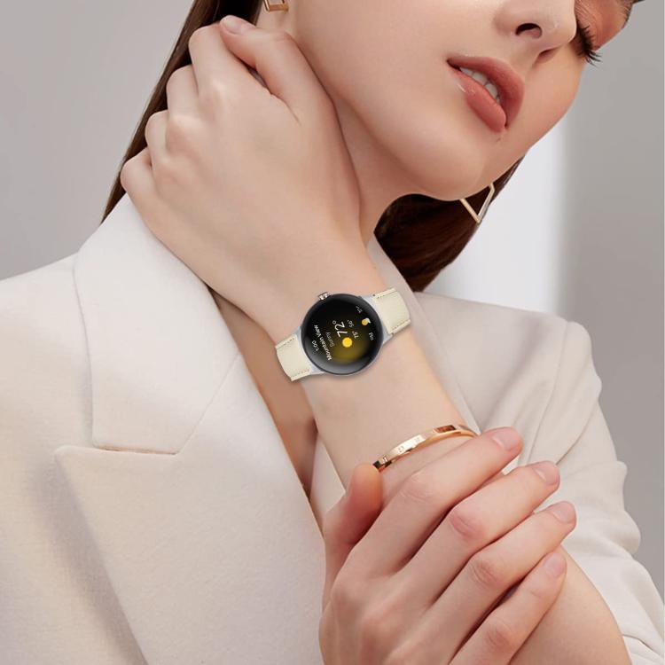 For Google Pixel Watch / Watch 2 / 3 41mm Lychee Texture Silver Turtle Back Buckle Leather Watch Band(Black) - free shipping - PMC TechLife - Order now!