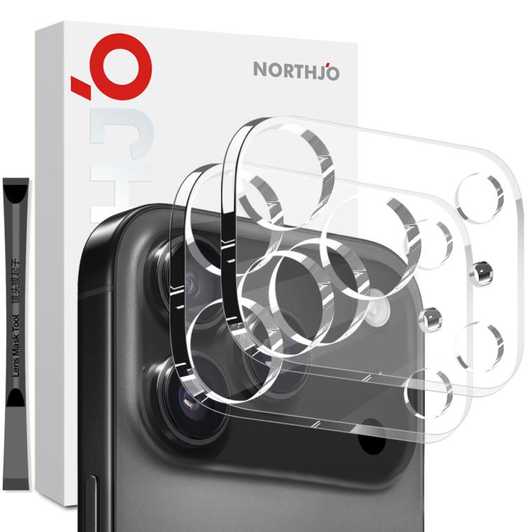 For iPhone 17 Pro 2pcs NORTHJO Camera Lens Protector 3D HD Tempered Glass Film(Clear) - iPhone 17 Pro Tempered Glass by NORTHJO | Online Shopping South Africa | PMC TechLife | Buy Now Pay Later Mobicred