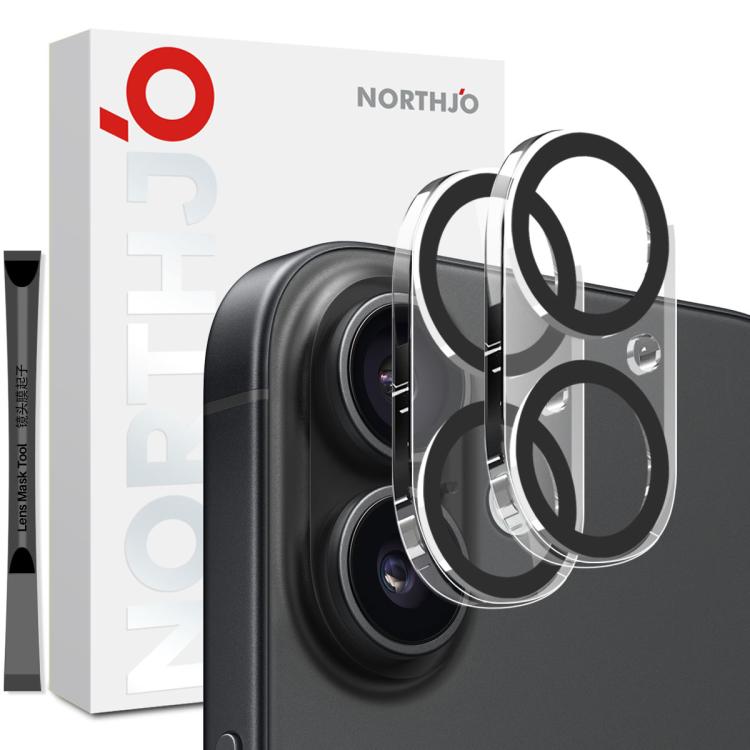 For iPhone 17 2pcs NORTHJO Camera Lens Protector 3D Night Shot Tempered Glass Film(Black) - iPhone 17 Tempered Glass by NORTHJO | Online Shopping South Africa | PMC TechLife | Buy Now Pay Later Mobicred