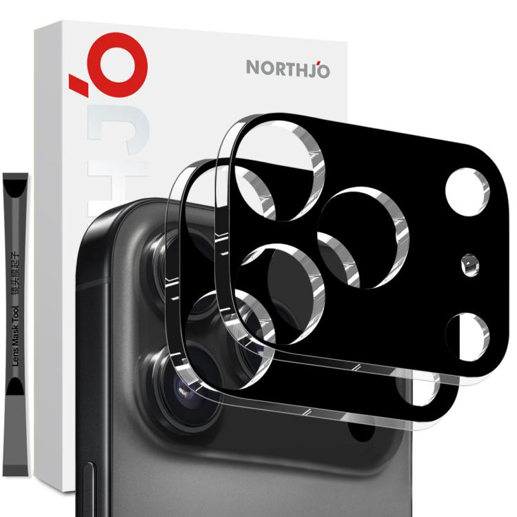 For iPhone 17 Pro Max 2pcs NORTHJO Camera Lens Protector 3D HD Tempered Glass Film(Black) - iPhone 17 Pro Max Tempered Glass by NORTHJO | Online Shopping South Africa | PMC TechLife | Buy Now Pay Later Mobicred