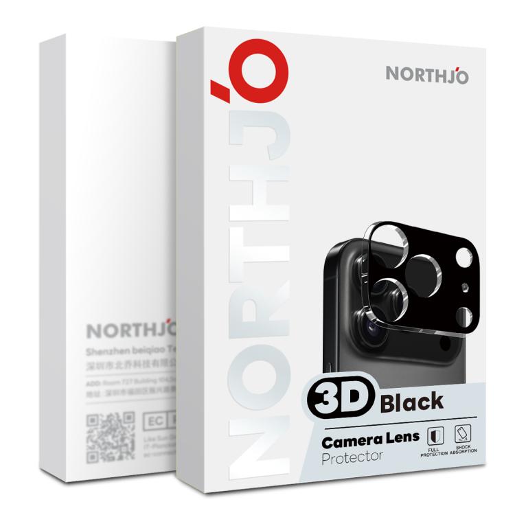 For iPhone 17 Pro 2pcs NORTHJO Camera Lens Protector 3D HD Tempered Glass Film(Black) - iPhone 17 Pro Tempered Glass by NORTHJO | Online Shopping South Africa | PMC TechLife | Buy Now Pay Later Mobicred