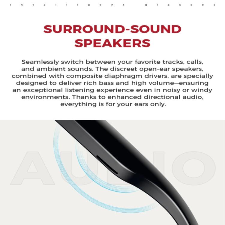 M01 Smart Glasses, with HD Camera, Support Bluetooth Call, AI Intelligent Translation(White) - free shipping - PMC TechLife - Order now!