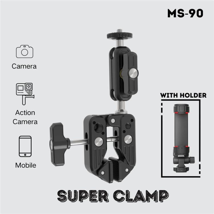 JMARY MS-90 For Action Cameras Super Clamp Mount Magic Arm Double Ball Head Adapter - free shipping - PMC TechLife - Order now!