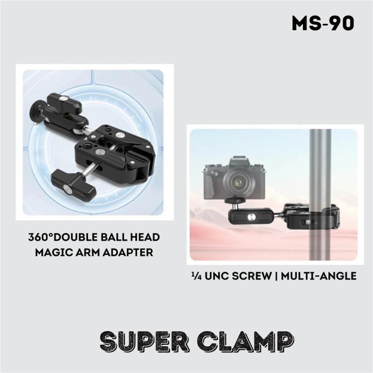 JMARY MS-90 For Action Cameras Super Clamp Mount Magic Arm Double Ball Head Adapter - free shipping - PMC TechLife - Order now!