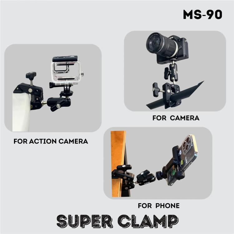 JMARY MS-90 For Action Cameras Super Clamp Mount Magic Arm Double Ball Head Adapter - free shipping - PMC TechLife - Order now!