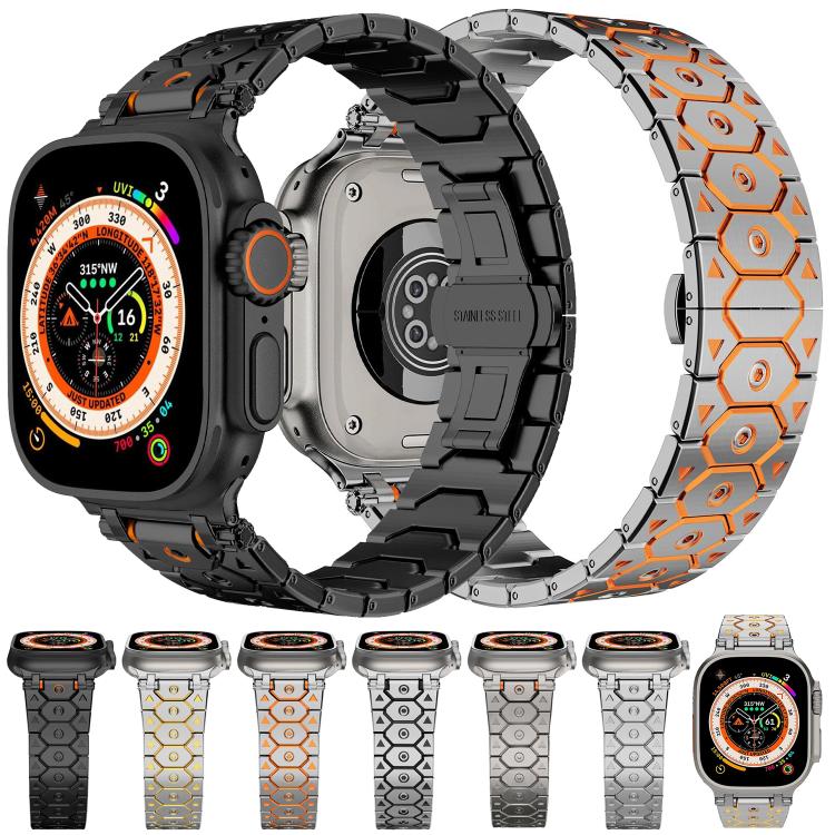 For Apple Watch 46mm / 49mm / 45mm / 44mm Octagonal Stainless Steel  Watch(Titanium) - free shipping - PMC TechLife - Order now!
