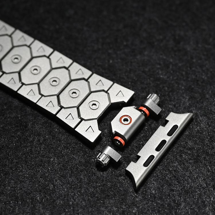 For Apple Watch 46mm / 49mm / 45mm / 44mm Octagonal Stainless Steel  Watch(Silver Inter Black) - free shipping - PMC TechLife - Order now!