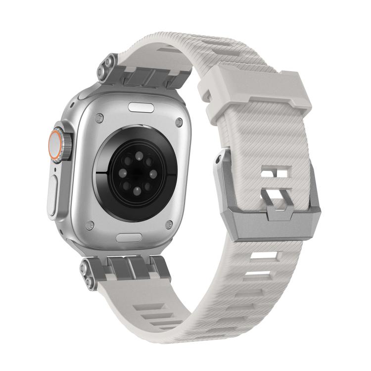 For Apple Watch 46mm / 49mm / 45mm / 44mm H016 Functional Series Twill Texture TPU Watch Band(Titanium Starlight) - free shipping - PMC TechLife - Order now!