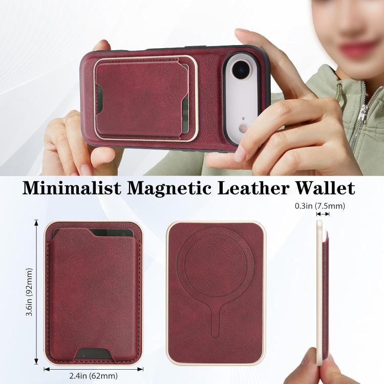 For iPhone 17 Air Kalebol Slim MagSafe Ring Magnetic Card Bag Leather Phone Case(Red) - iPhone 17 Air Cases by Kalebol | Online Shopping South Africa | PMC TechLife | Buy Now Pay Later Mobicred