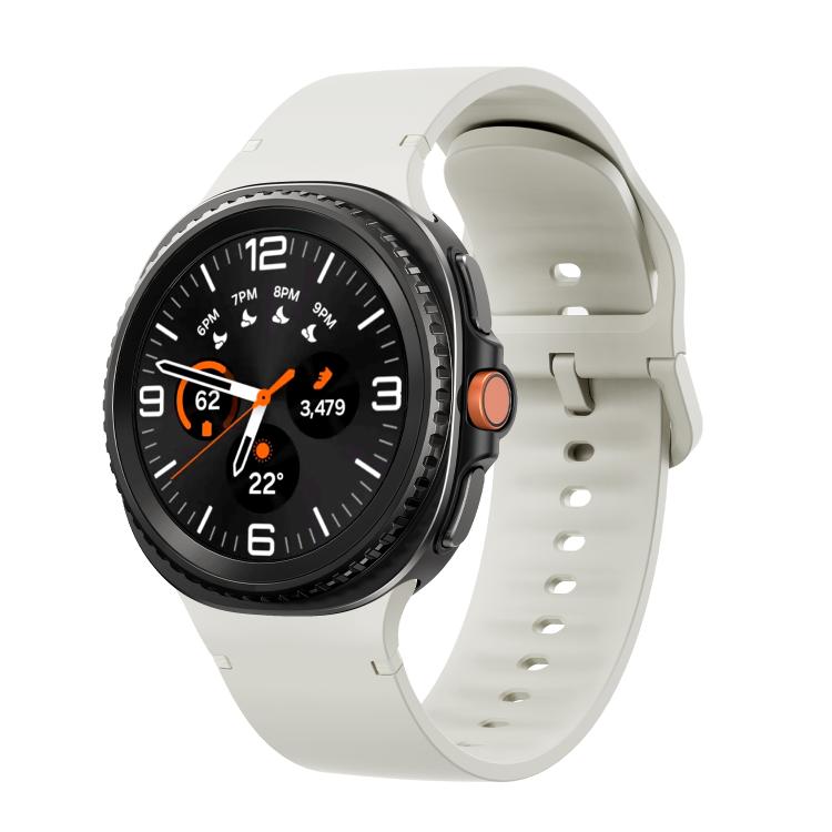 For Samsung Galaxy Watch8 / Watch8 Classic Solid Color Stitched Silicone Watch Band, Size:M(Beige) - free shipping - PMC TechLife - Order now!