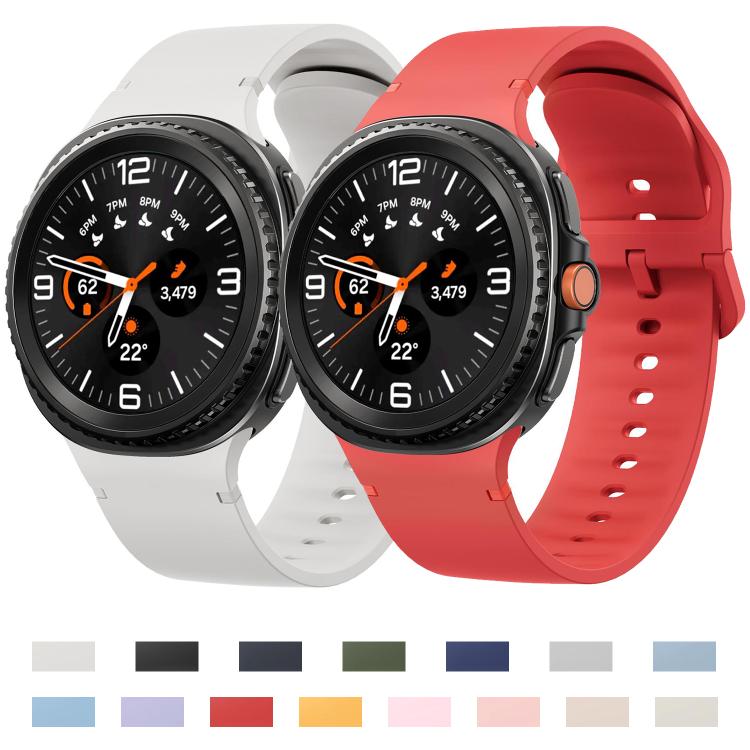 For Samsung Galaxy Watch8 / Watch8 Classic Solid Color Stitched Silicone Watch Band, Size:S(Light Pink) - free shipping - PMC TechLife - Order now!