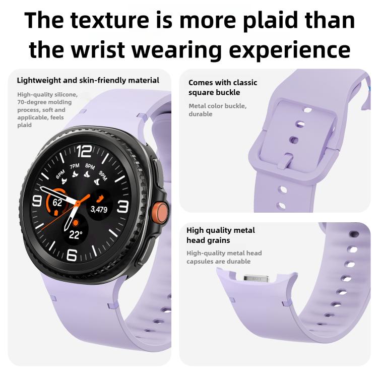 For Samsung Galaxy Watch8 / Watch8 Classic Solid Color Stitched Silicone Watch Band, Size:S(Light Pink) - free shipping - PMC TechLife - Order now!