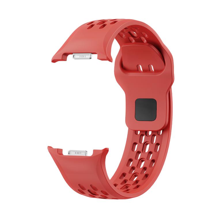 For Samsung Galaxy Watch8 / Watch8 Classic Hole Style Black Reverse Buckle Silicone Watch Band(Red) - free shipping - PMC TechLife - Order now!