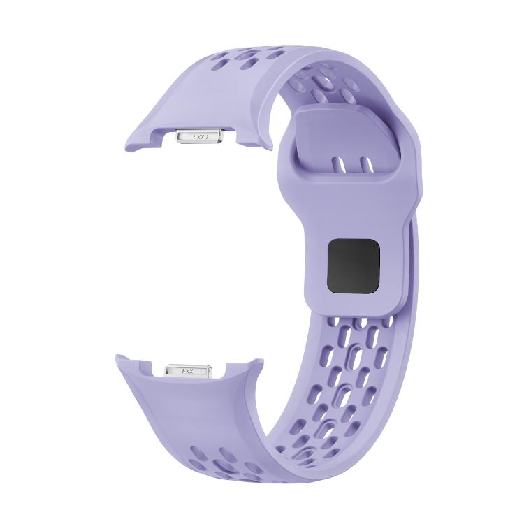 For Samsung Galaxy Watch8 / Watch8 Classic Hole Style Black Reverse Buckle Silicone Watch Band(Purple) - free shipping - PMC TechLife - Order now!