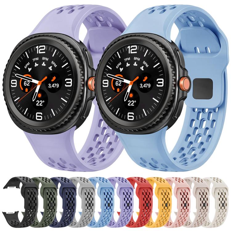 For Samsung Galaxy Watch8 / Watch8 Classic Hole Style Black Reverse Buckle Silicone Watch Band(Light Blue) - free shipping - PMC TechLife - Order now!