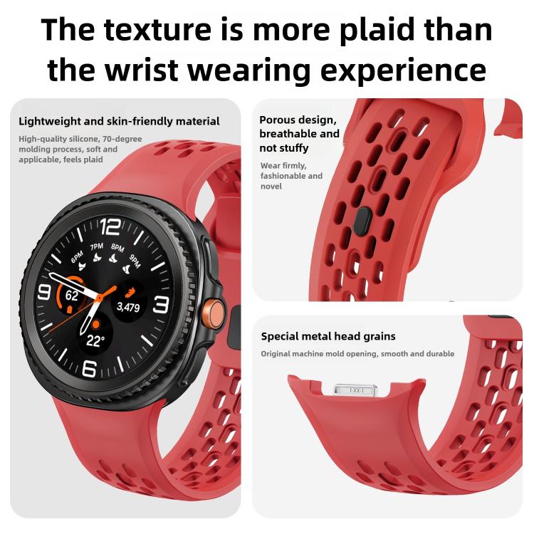For Samsung Galaxy Watch8 / Watch8 Classic Hole Style Black Reverse Buckle Silicone Watch Band(Purple) - free shipping - PMC TechLife - Order now!