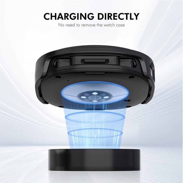 For Samsung Galaxy Watch8 44mm ENKAY Hat-Prince Full Coverage Tempered Glass Film Integrated PC Watch Case(Black) - free shipping - PMC TechLife - Order now!