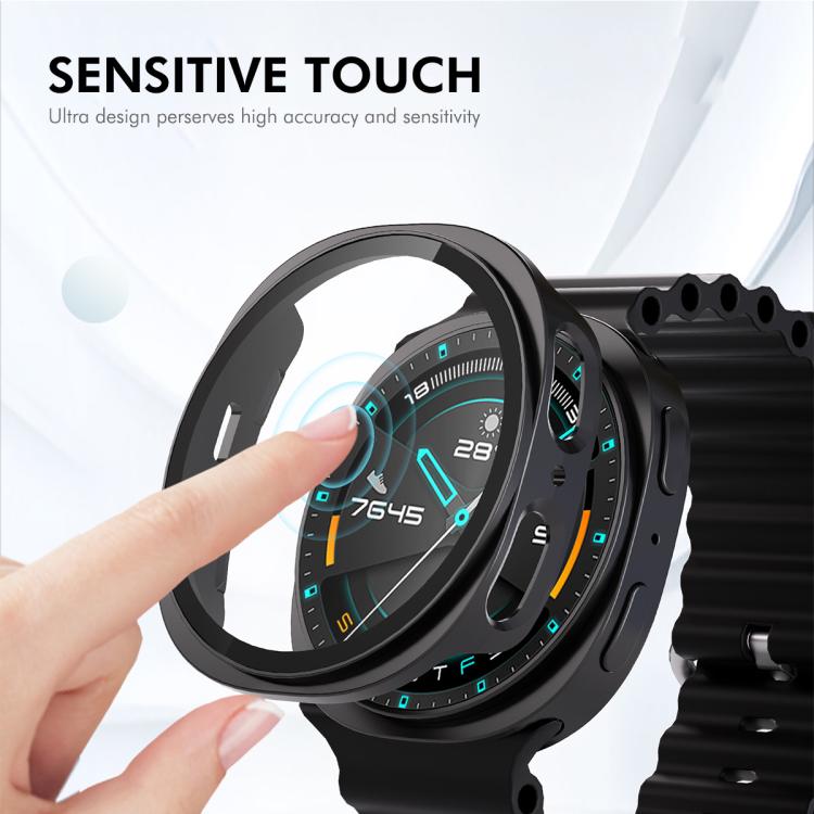 For Samsung Galaxy Watch8 44mm ENKAY Hat-Prince Full Coverage Tempered Glass Film Integrated PC Watch Case(Black) - free shipping - PMC TechLife - Order now!