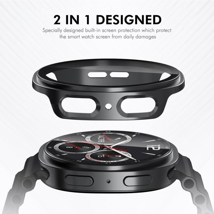 For Samsung Galaxy Watch8 40mm ENKAY Hat-Prince Full Coverage Tempered Glass Film Integrated PC Watch Case(Sand Pink) - free shipping - PMC TechLife - Order now!