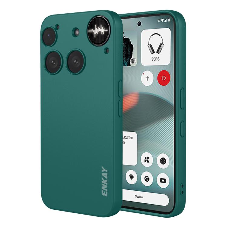 For Nothing Phone 3 ENKAY Liquid Silicone Soft Shockproof Phone Case(Dark Green) - free shipping - PMC TechLife - Order now!