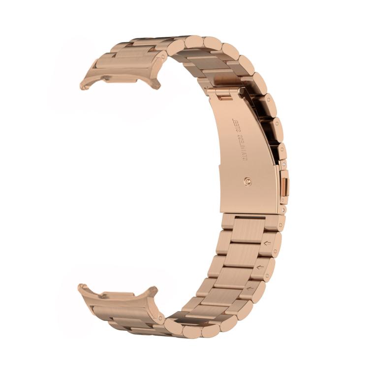 For Samsung Galaxy Watch8 / Watch8 Classic Three Beads Stainless Steel Watch Band with Removal Tool(Rose Gold) - free shipping - PMC TechLife - Order now!