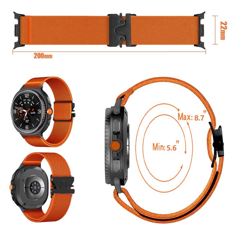 For Samsung Galaxy Watch8 / Watch8 Classic Parachute Buckle Stretch Nylon Watch Band(Black) - free shipping - PMC TechLife - Order now!