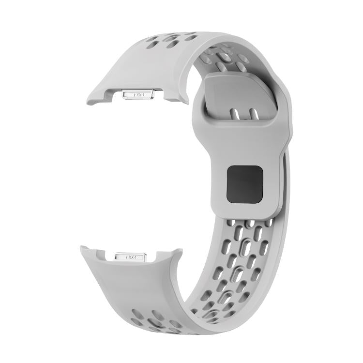 For Samsung Galaxy Watch8 44mm Diamond Bezel and Black Reverse Buckle Silicone Watch Band(Gray Black) - free shipping - PMC TechLife - Order now!