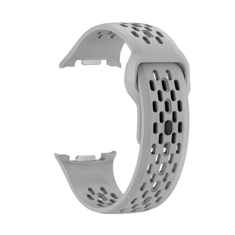 For Samsung Galaxy Watch8 44mm Diamond Bezel and Black Reverse Buckle Silicone Watch Band(Gray Black) - free shipping - PMC TechLife - Order now!