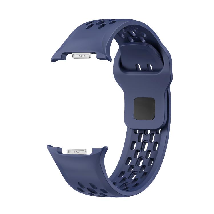 For Samsung Galaxy Watch8 44mm Diamond Bezel and Black Reverse Buckle Silicone Watch Band(Midnight Blue Black) - free shipping - PMC TechLife - Order now!