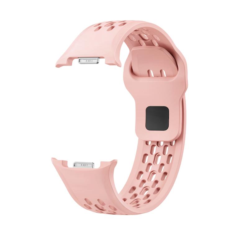 For Samsung Galaxy Watch8 44mm Diamond Bezel and Black Reverse Buckle Silicone Watch Band(Pink Rose Gold) - free shipping - PMC TechLife - Order now!