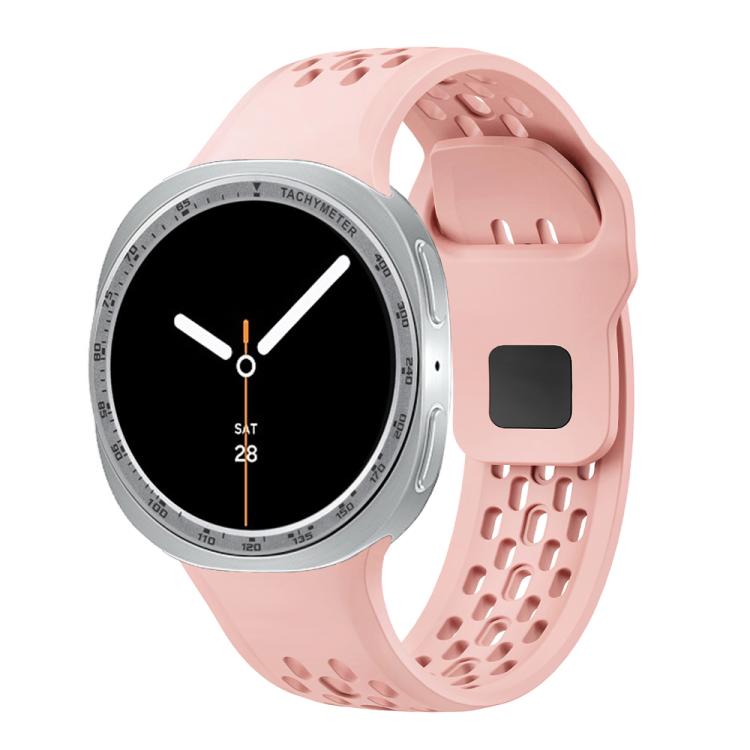 For Samsung Galaxy Watch8 44mm Speed Bezel and Black Reverse Buckle Silicone Watch Band(Pink Silver) - free shipping - PMC TechLife - Order now!