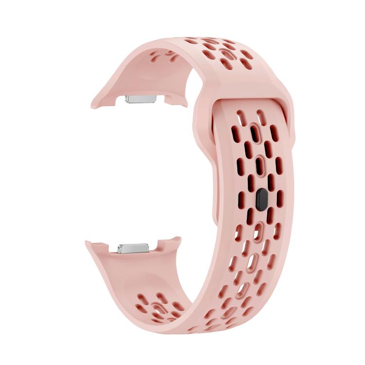 For Samsung Galaxy Watch8 44mm Speed Bezel and Black Reverse Buckle Silicone Watch Band(Pink Silver) - free shipping - PMC TechLife - Order now!