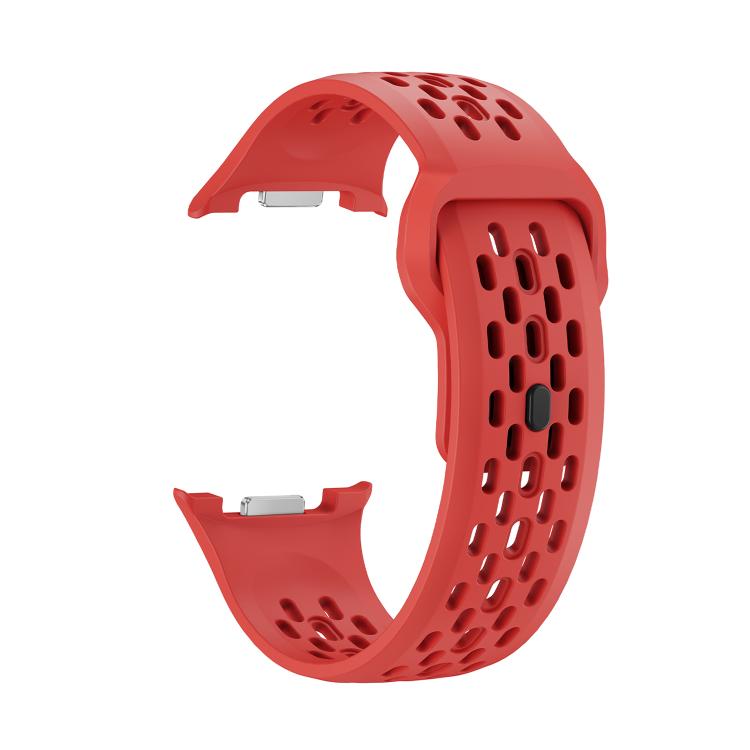 For Samsung Galaxy Watch8 40mm Speed Bezel and Black Reverse Buckle Silicone Watch Band(Red Silver) - free shipping - PMC TechLife - Order now!