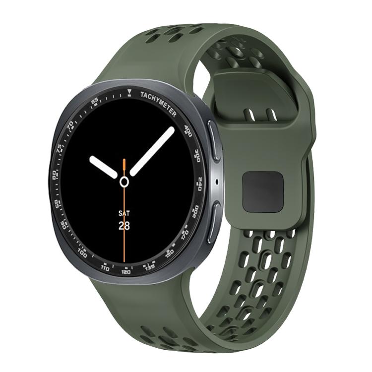 For Samsung Galaxy Watch8 40mm Speed Bezel and Black Reverse Buckle Silicone Watch Band(Army Green Black) - free shipping - PMC TechLife - Order now!