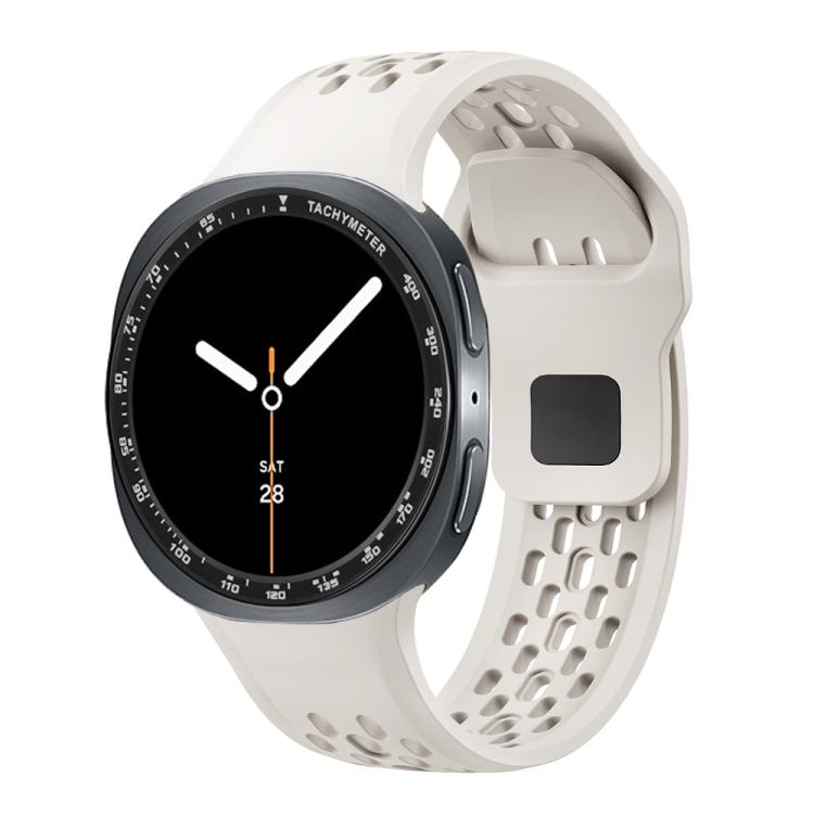 For Samsung Galaxy Watch8 40mm Speed Bezel and Black Reverse Buckle Silicone Watch Band(Beige Black) - free shipping - PMC TechLife - Order now!
