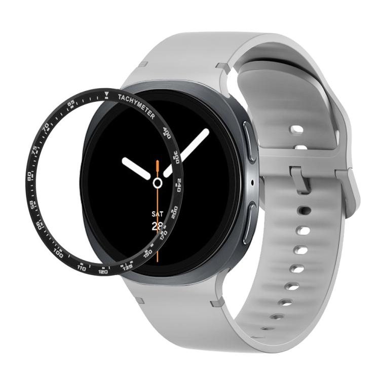 For Samsung Galaxy Watch8 40mm Speed Bezel and Solid Color Stitched Silicone Watch Band(Gray Black) - free shipping - PMC TechLife - Order now!