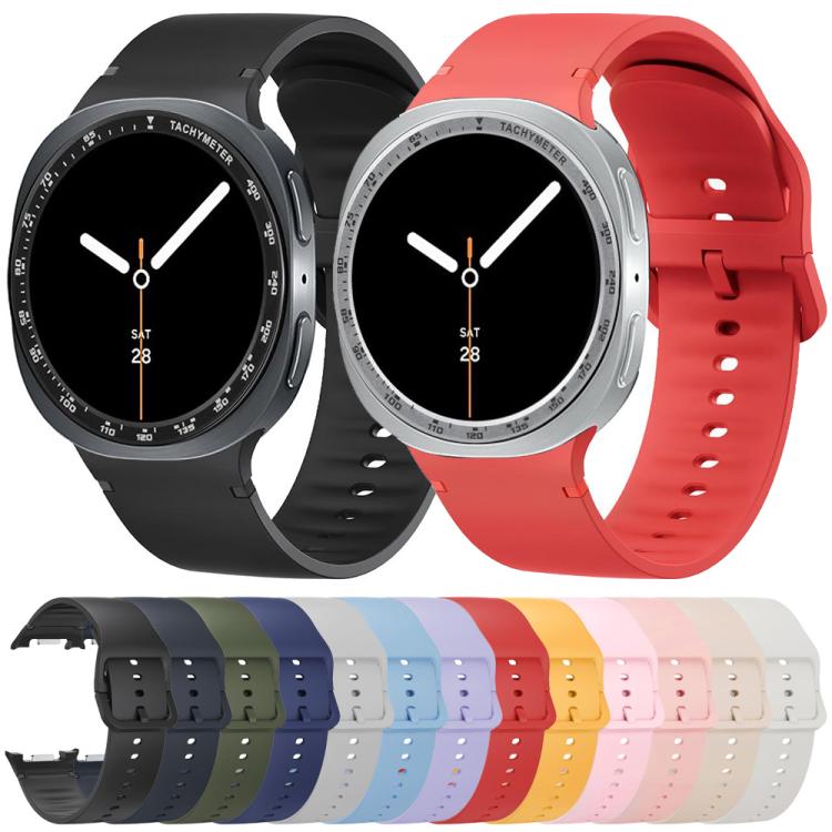 For Samsung Galaxy Watch8 40mm Speed Bezel and Solid Color Stitched Silicone Watch Band(Black Silver) - free shipping - PMC TechLife - Order now!