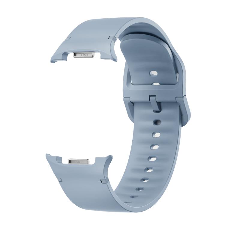 For Samsung Galaxy Watch8 40mm Diamond Bezel and Solid Color Stitched Silicone Watch Band(Jewel Blue Silver) - free shipping - PMC TechLife - Order now!