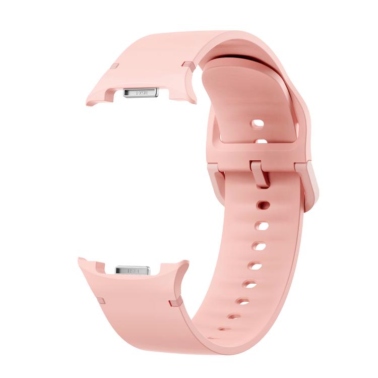 For Samsung Galaxy Watch8 44mm Rhombic Texture Bezel and Solid Color Stitched Silicone Watch Band(Pink Silver) - free shipping - PMC TechLife - Order now!