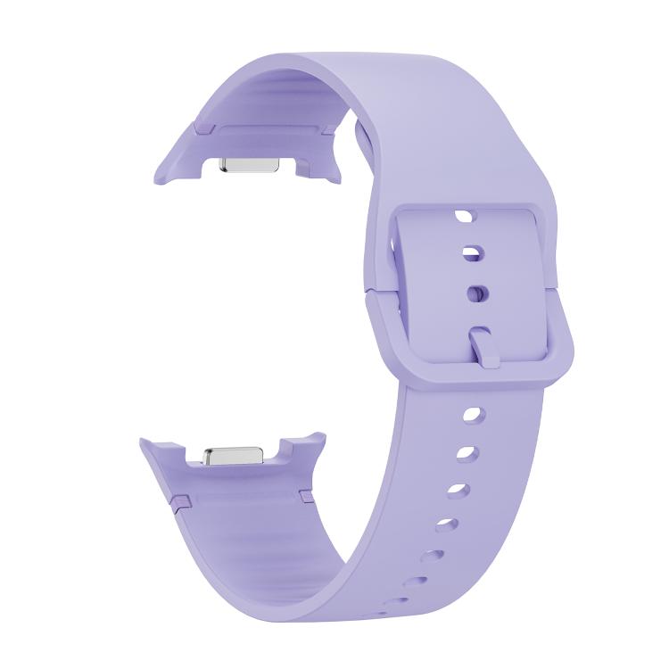For Samsung Galaxy Watch8 44mm Rhombic Texture Bezel and Solid Color Stitched Silicone Watch Band(Official Purple Silver) - free shipping - PMC TechLife - Order now!