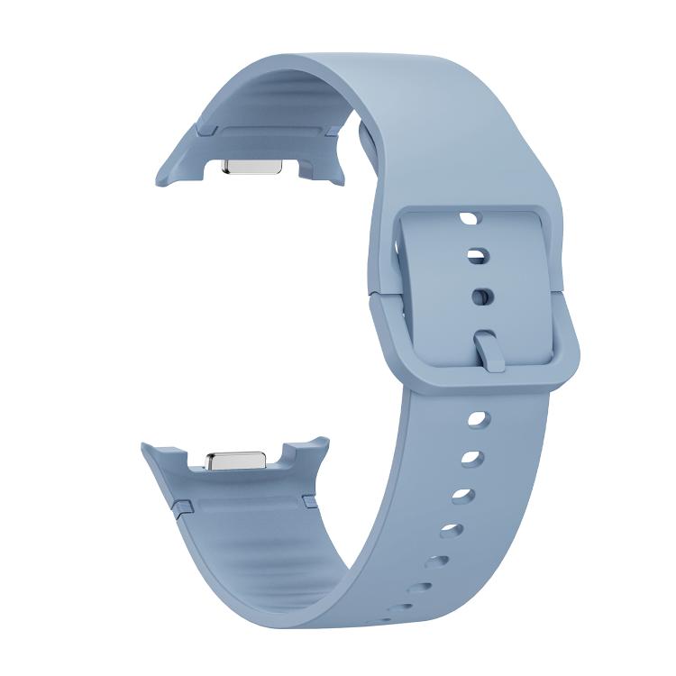 For Samsung Galaxy Watch8 44mm Rhombic Texture Bezel and Solid Color Stitched Silicone Watch Band(Jewel Blue Silver) - free shipping - PMC TechLife - Order now!