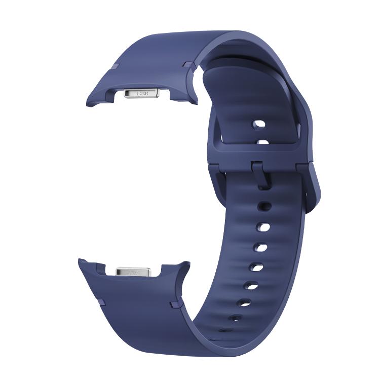 For Samsung Galaxy Watch8 44mm Rhombic Texture Bezel and Solid Color Stitched Silicone Watch Band(Midnight Blue Silver) - free shipping - PMC TechLife - Order now!