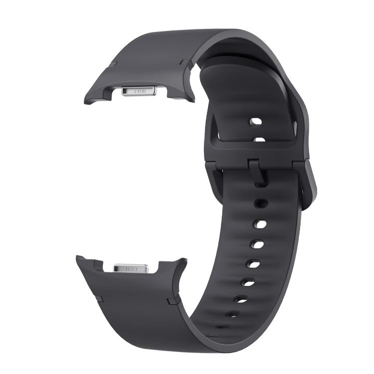 For Samsung Galaxy Watch8 44mm Rhombic Texture Bezel and Solid Color Stitched Silicone Watch Band(Dark Gray Silver) - free shipping - PMC TechLife - Order now!