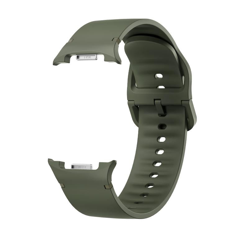 For Samsung Galaxy Watch8 44mm Rhombic Texture Bezel and Solid Color Stitched Silicone Watch Band(Army Green Black) - free shipping - PMC TechLife - Order now!