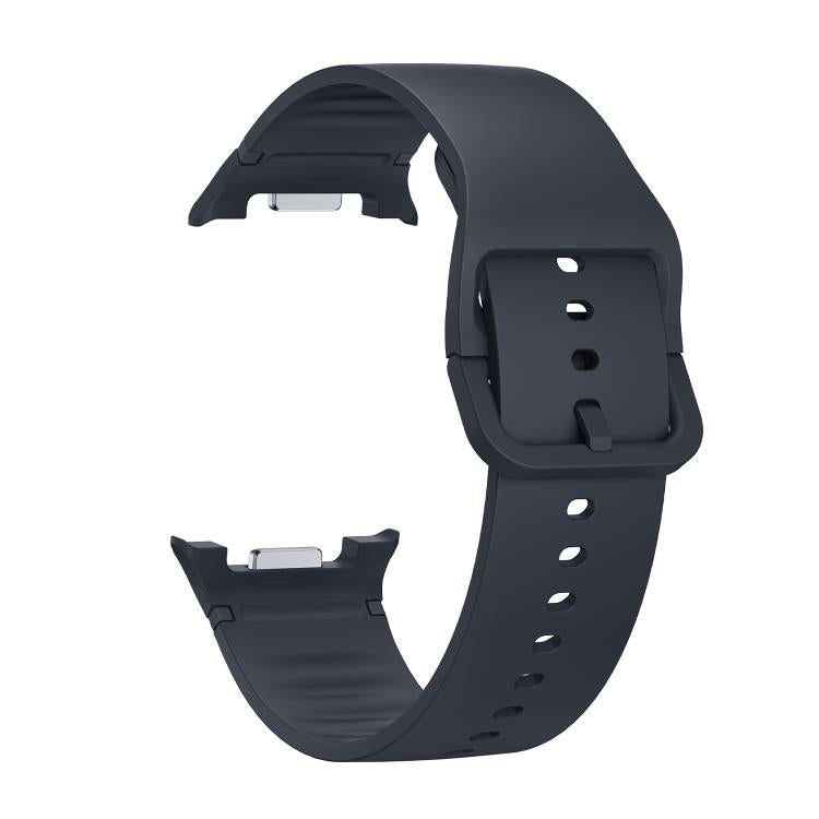 For Samsung Galaxy Watch8 40mm Rhombic Texture Bezel and Solid Color Stitched Silicone Watch Band(Dark Gray Silver) - free shipping - PMC TechLife - Order now!