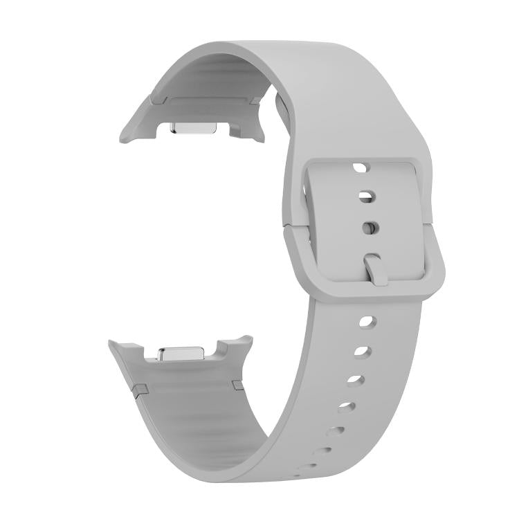 For Samsung Galaxy Watch8 40mm Rhombic Texture Bezel and Solid Color Stitched Silicone Watch Band(Gray Black) - free shipping - PMC TechLife - Order now!