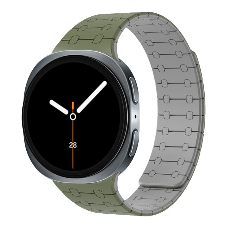 For Samsung Galaxy Watch8 / Watch8 Classic Integrated Magnetic Silicone Watch Band(Green+Gray) - free shipping - PMC TechLife - Order now!
