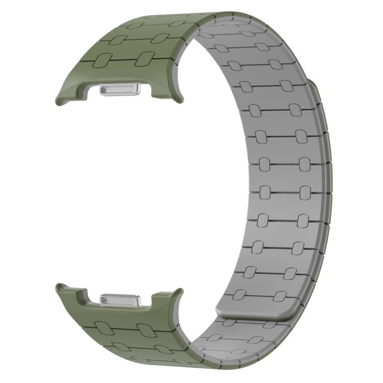 For Samsung Galaxy Watch8 / Watch8 Classic Integrated Magnetic Silicone Watch Band(Green+Gray) - free shipping - PMC TechLife - Order now!