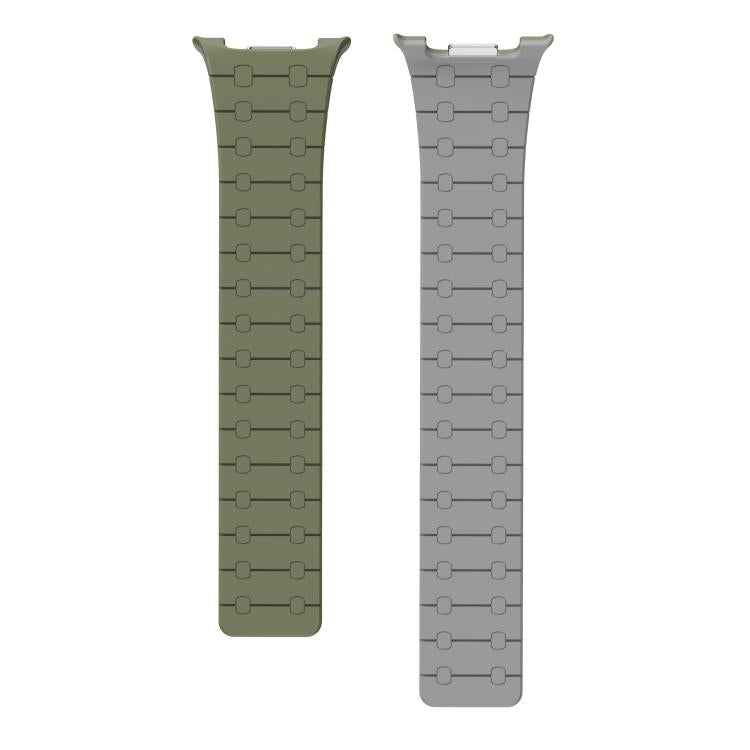 For Samsung Galaxy Watch8 / Watch8 Classic Integrated Magnetic Silicone Watch Band(Green+Gray) - free shipping - PMC TechLife - Order now!