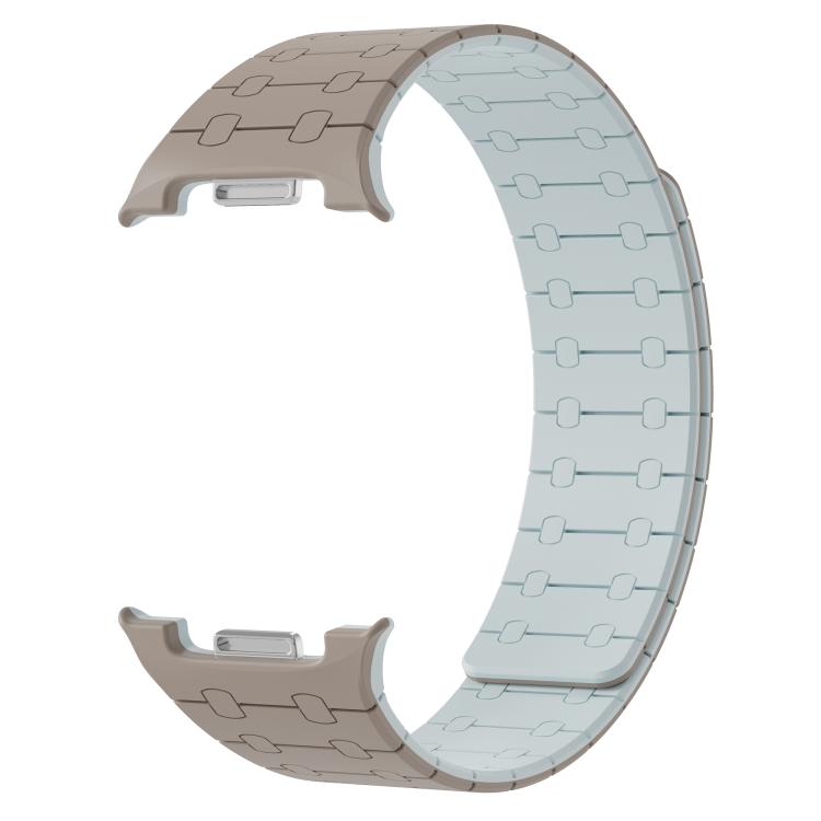 For Samsung Galaxy Watch8 / Watch8 Classic Integrated Magnetic Silicone Watch Band(Khaki+Light Cyan) - free shipping - PMC TechLife - Order now!